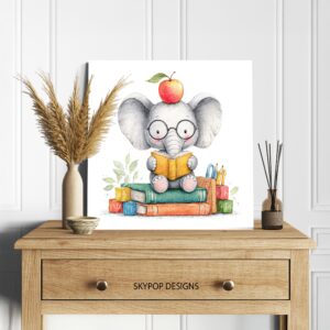 Elephant Reading Art