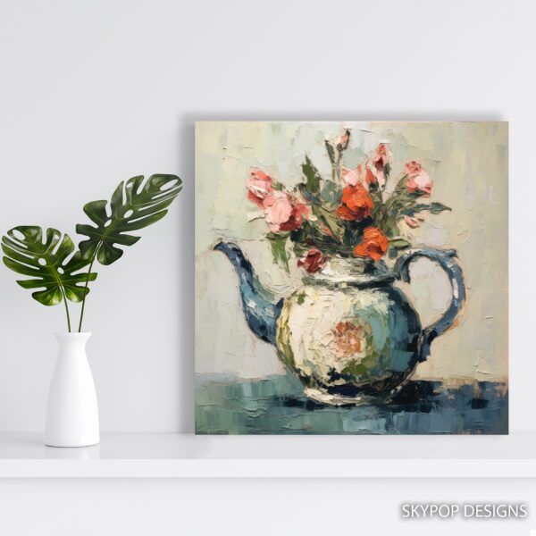 Rose Bouquet Teapot Art