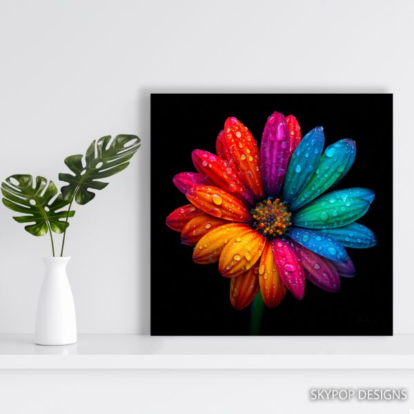 Rainbow Daisy Art