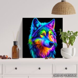 Colorful Wolf Art