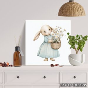 Bunny Daisy Basket Art