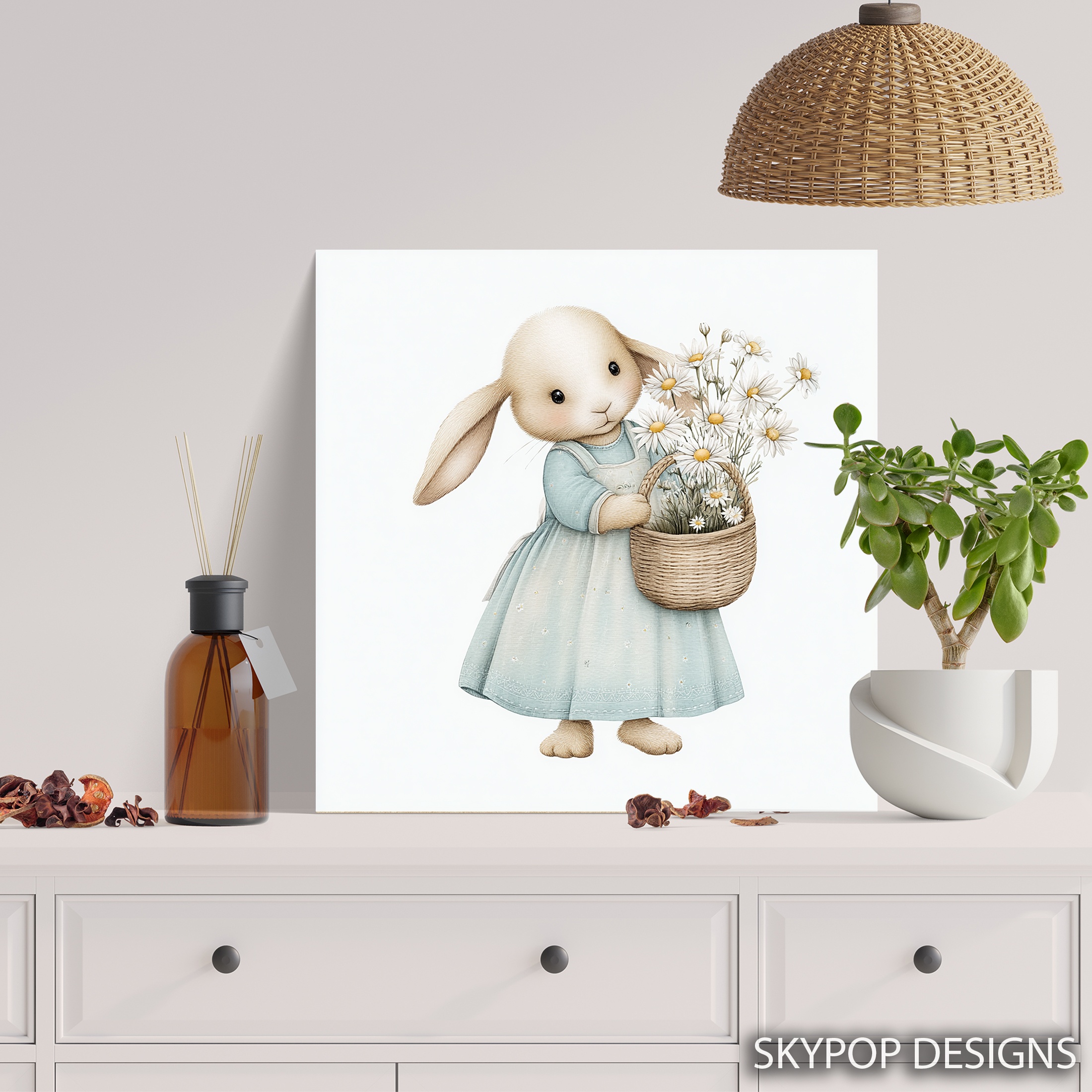 5.jpg Bunny Daisy Basket Art