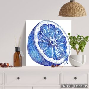 Blue Lemon Slice Art