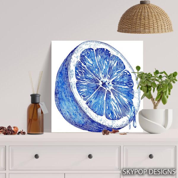 Blue Lemon Slice Art