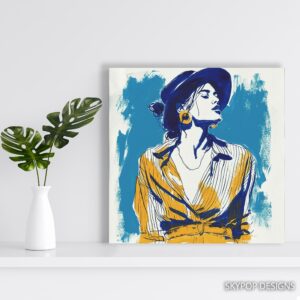 Fashionista Blue Hat Art