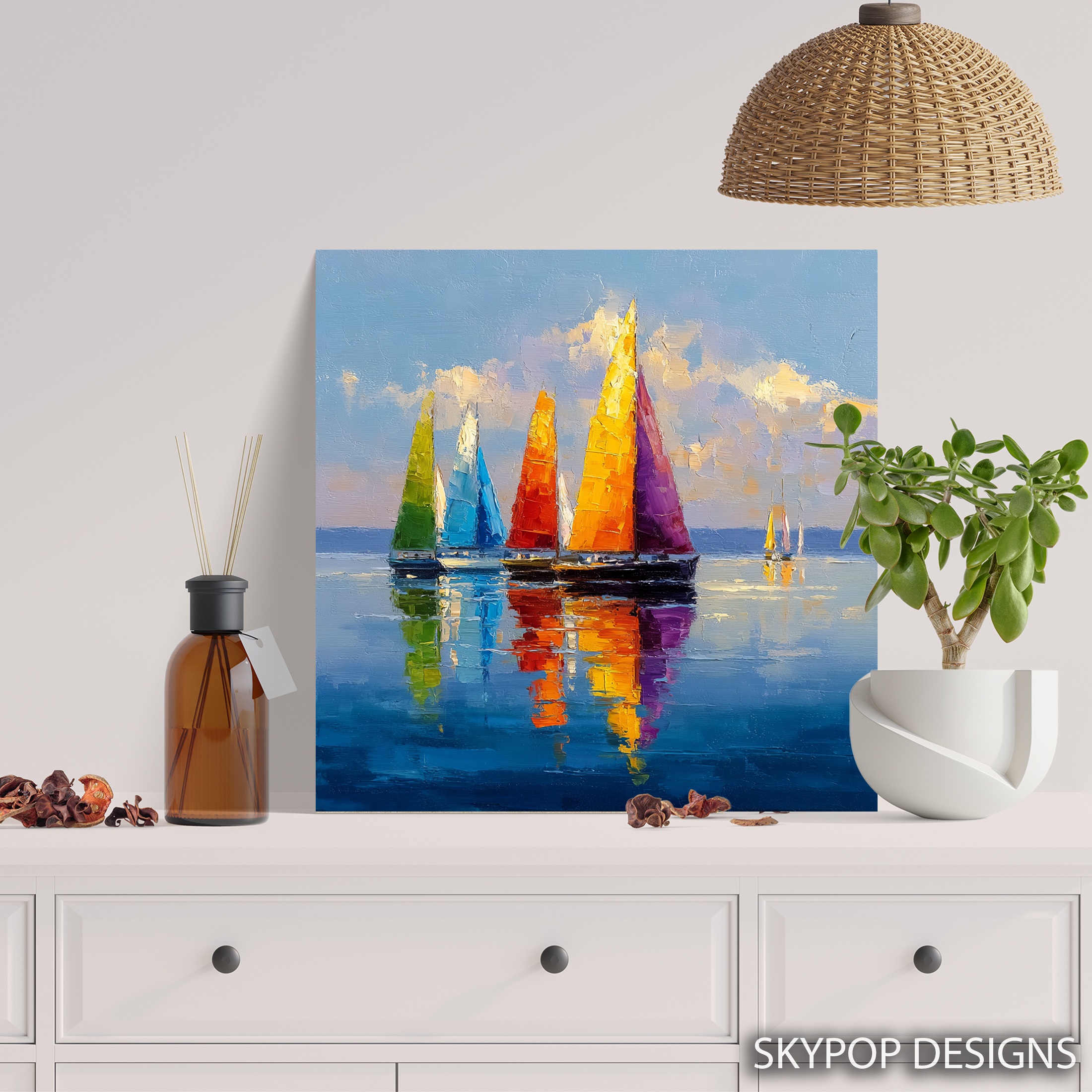 5.jpg Colorful Sailboats Art