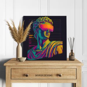 Neon Retro Futurism Portrait Art