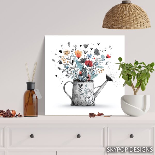 Blooming Watering Can Art
