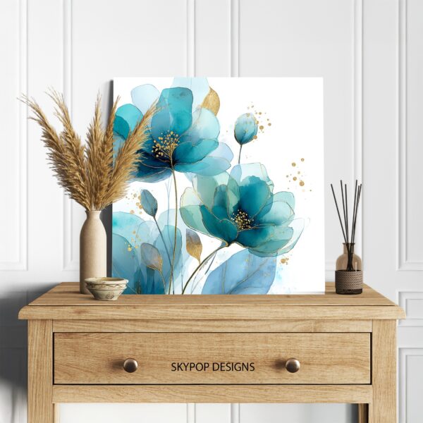 Teal Bloom Art