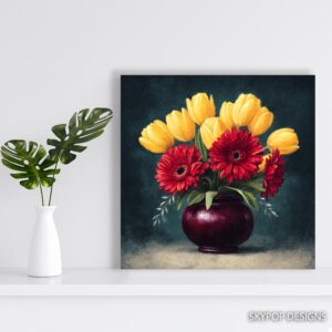 Tulip and Gerbera Bouquet Art