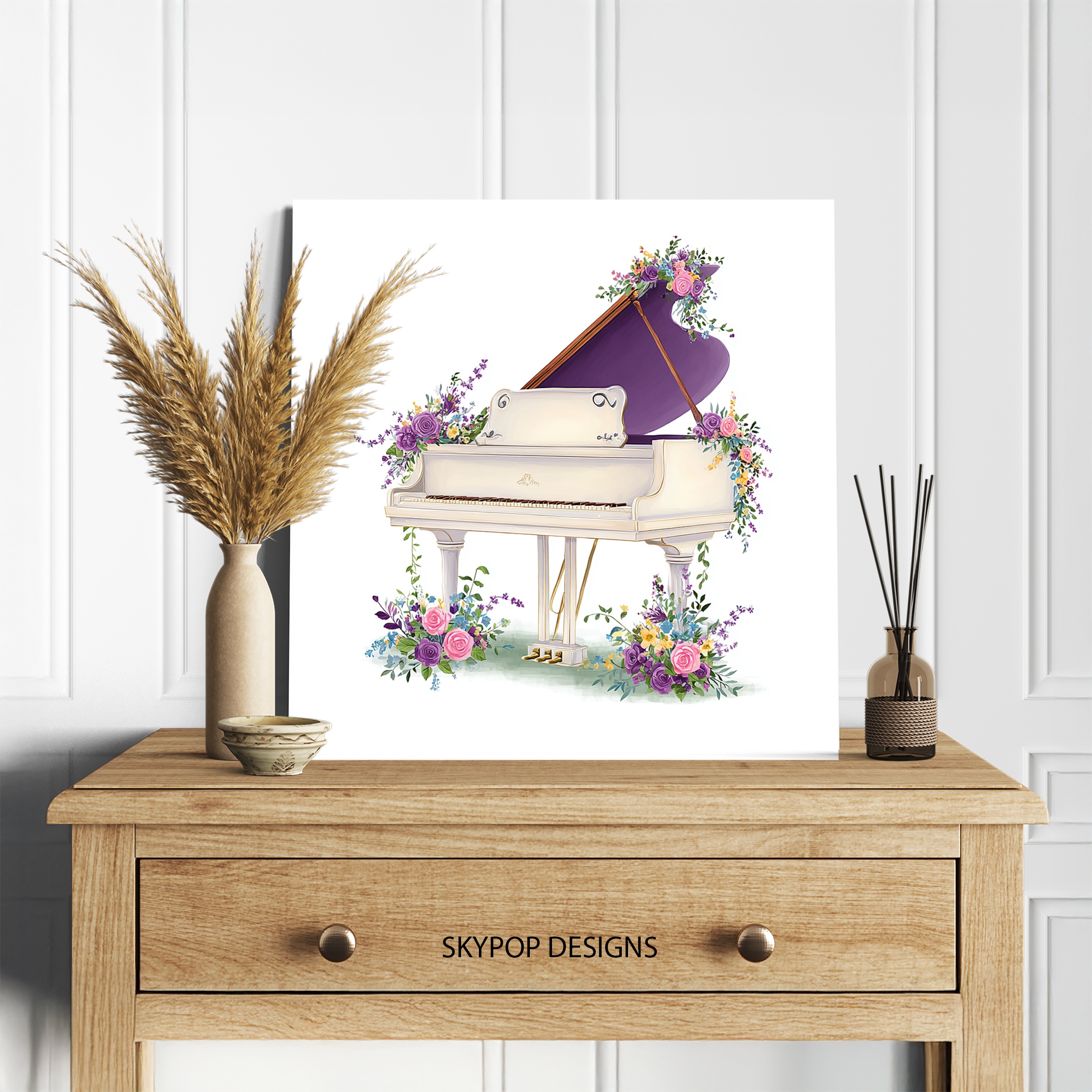 5.jpg Floral Piano Art