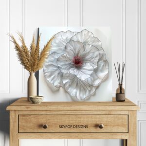 White Poppy Bloom Art