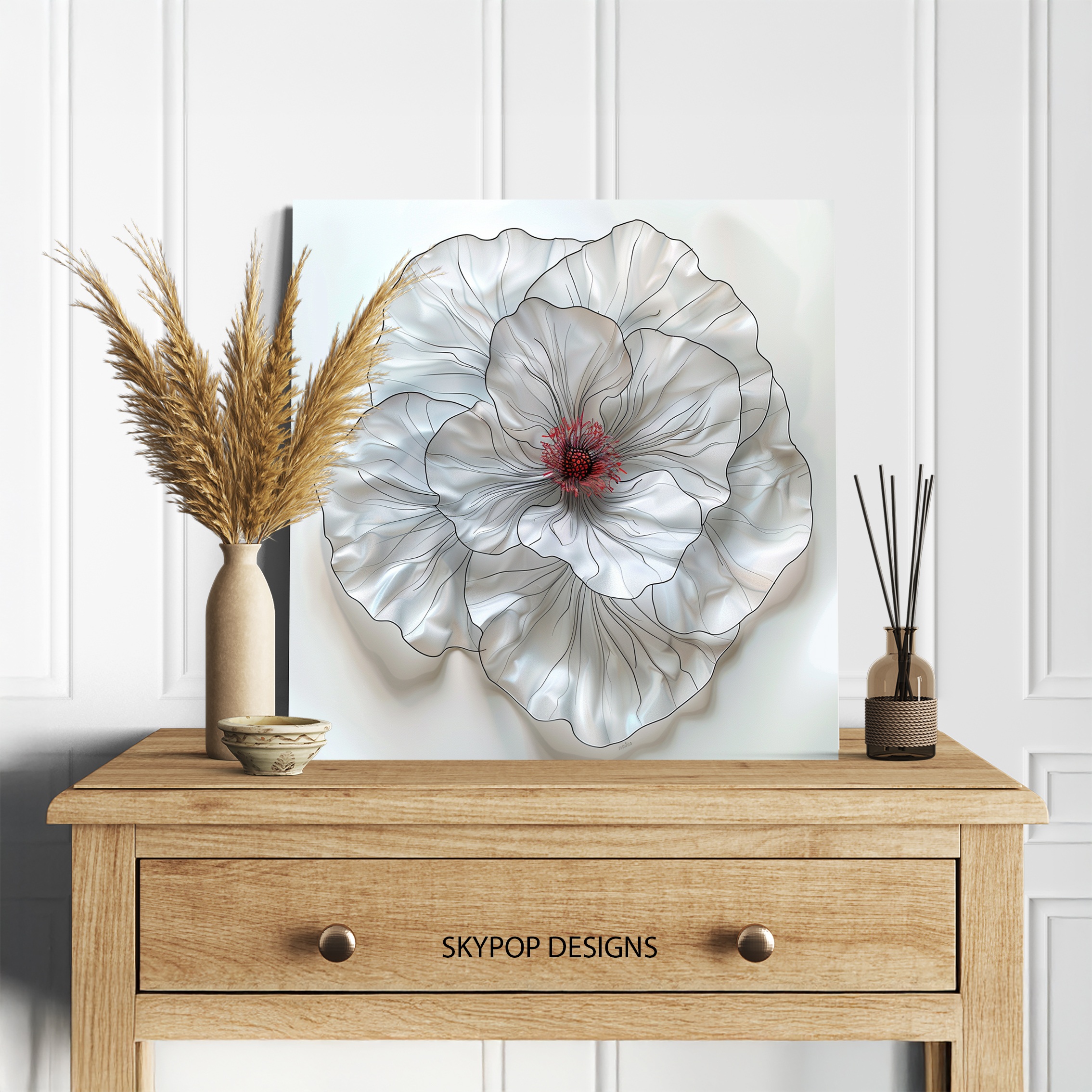5.jpg White Poppy Bloom Art