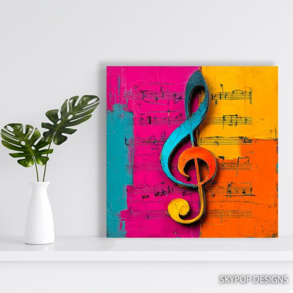 Vibrant Treble Clef Art