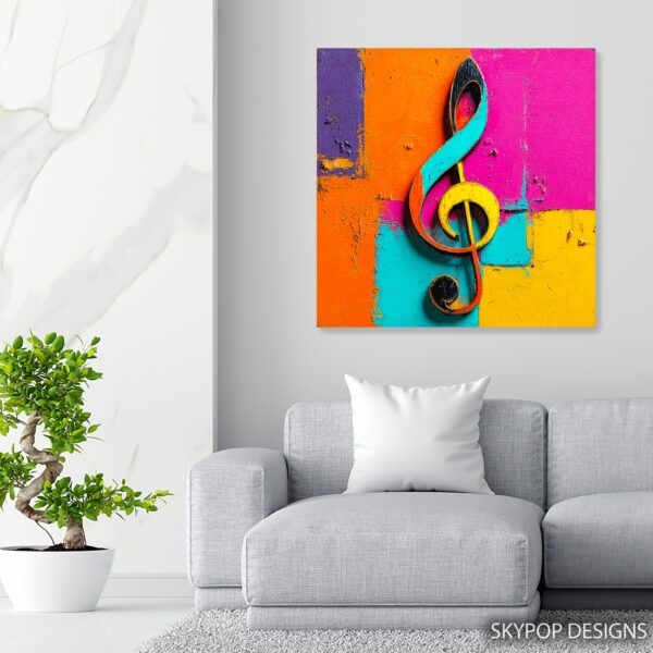 Vibrant Treble Clef Art