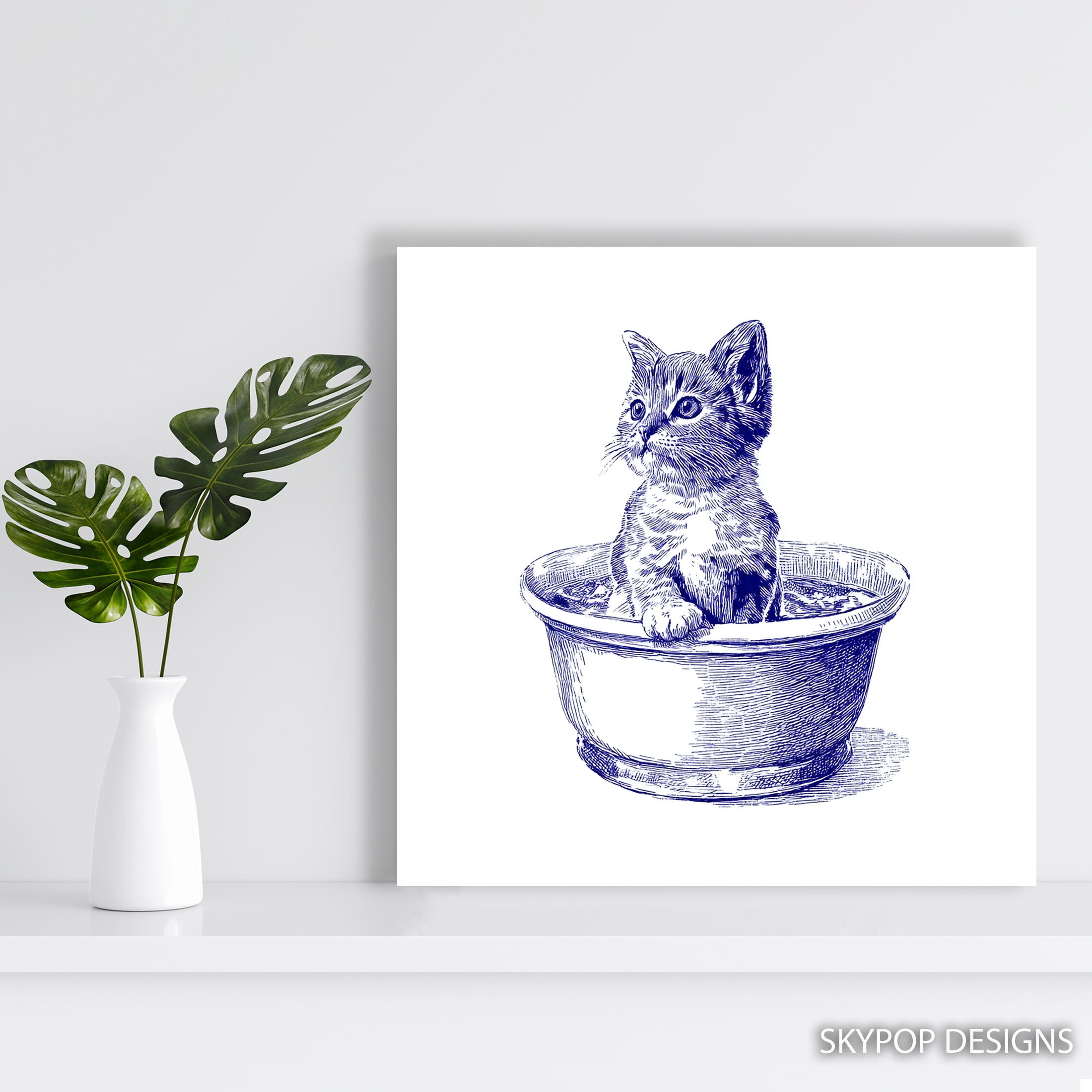 5.jpg Kitten in Bowl Art