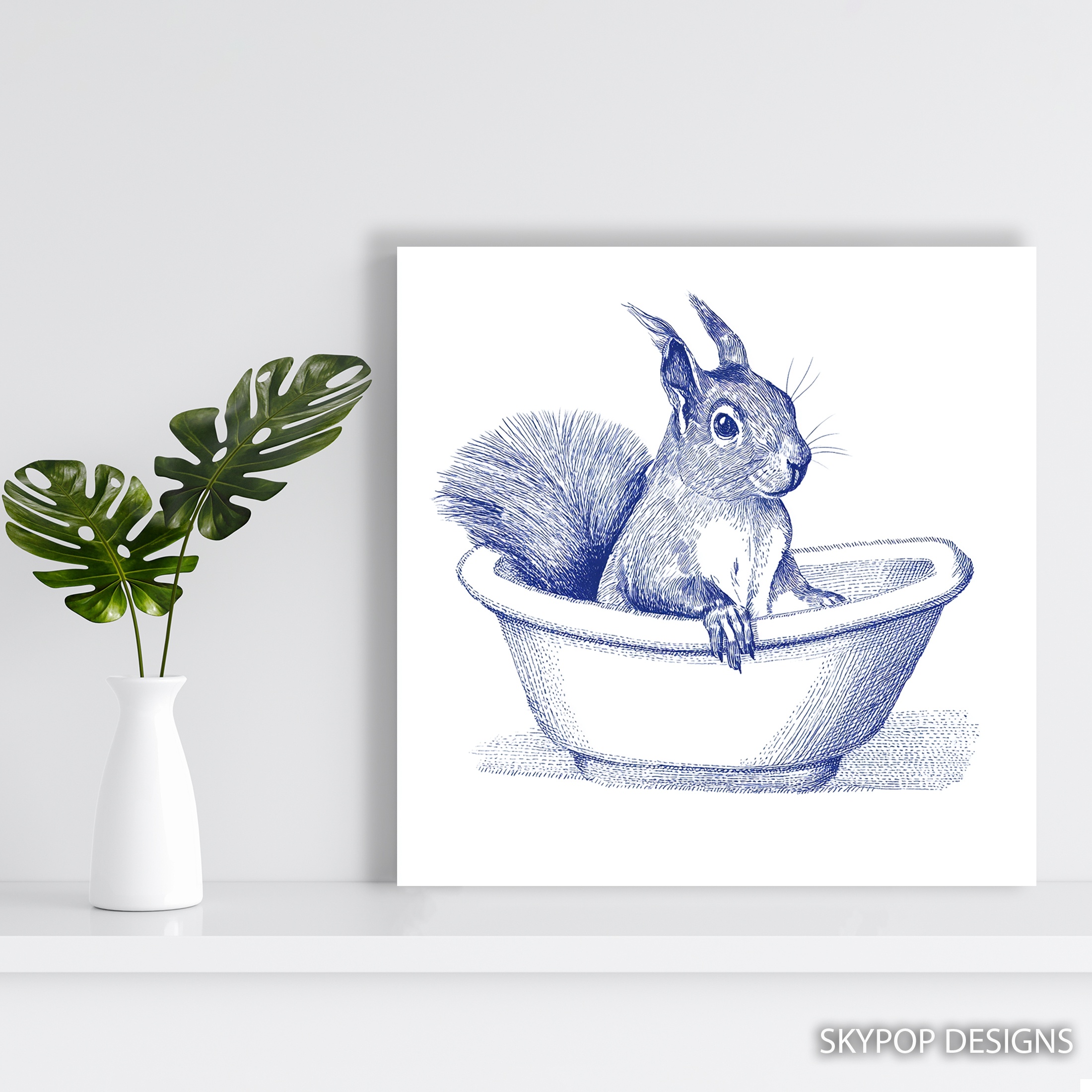 5.jpg Squirrel in Bowl Art