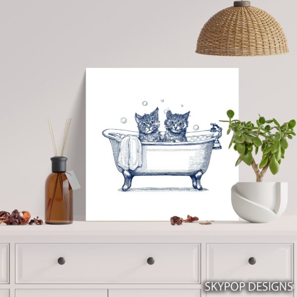 Kitten Bath Time Art