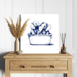 Elephant Bathtub Art