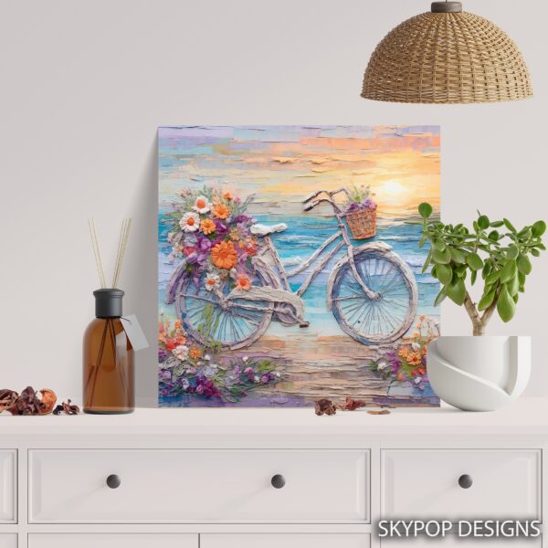 Seaside Bicycle Bloom Art