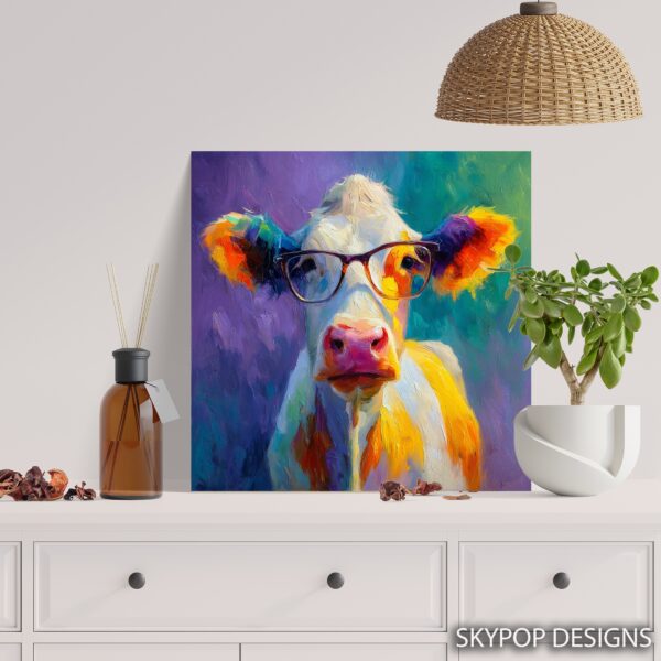 Cow with Glasses Art