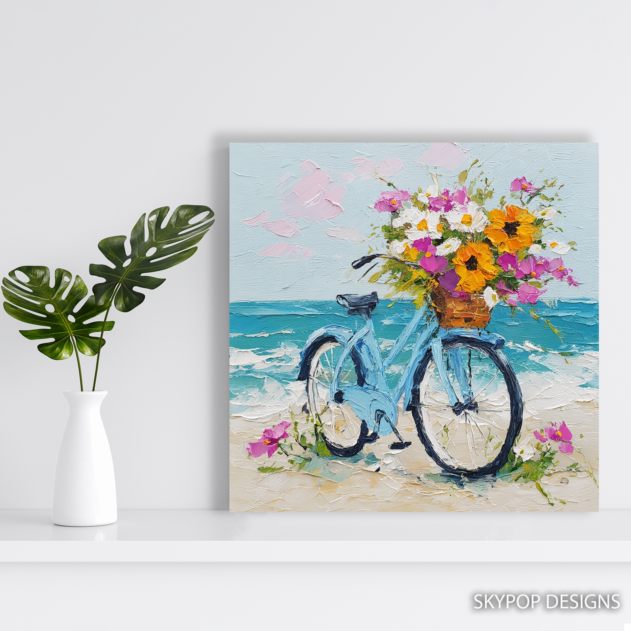 5.jpg Seaside Bicycle Bouquet Art