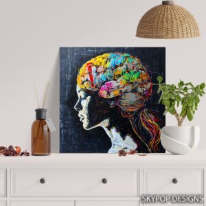 Colorful Brain Anatomy Art
