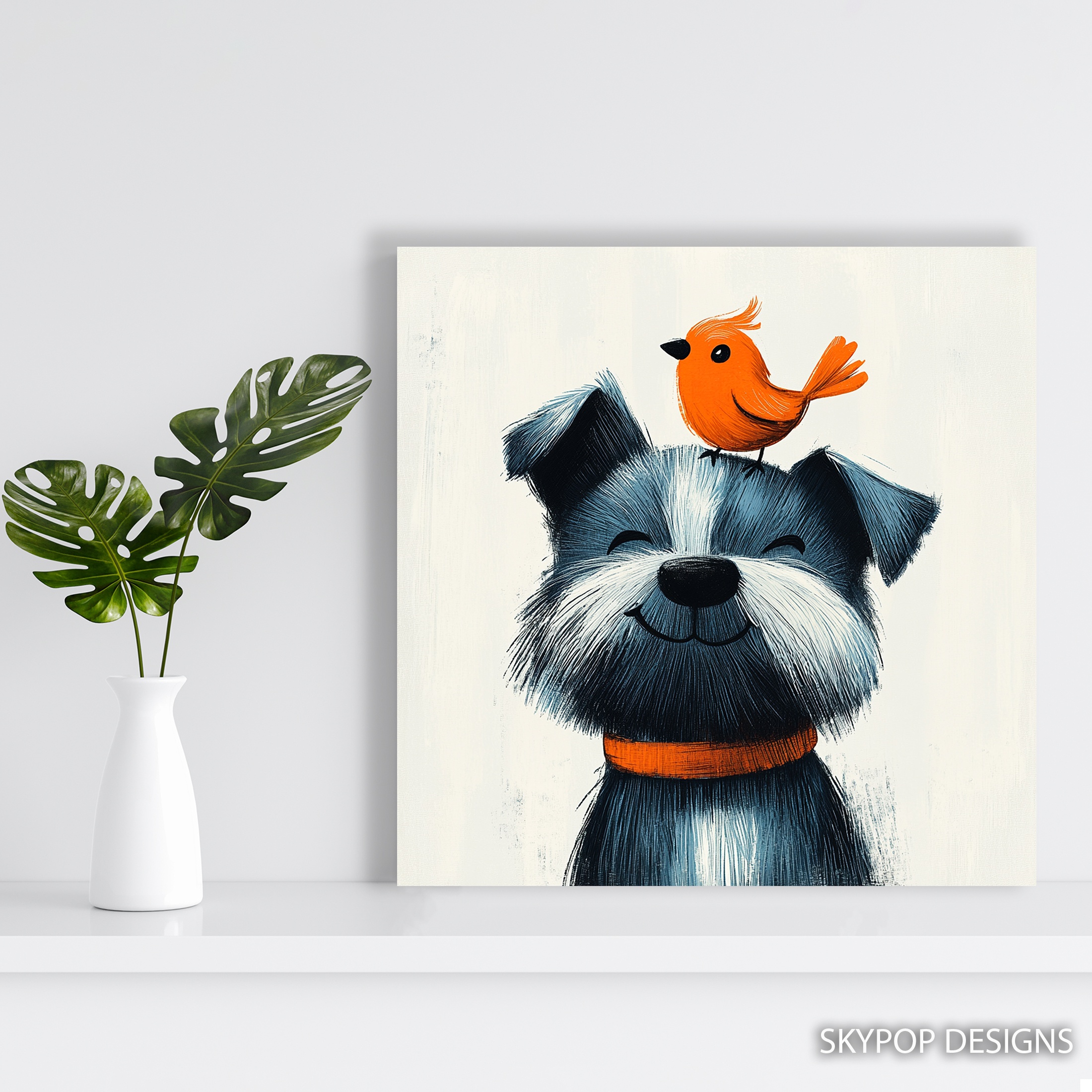 5.jpg Dog and Bird Friend Art