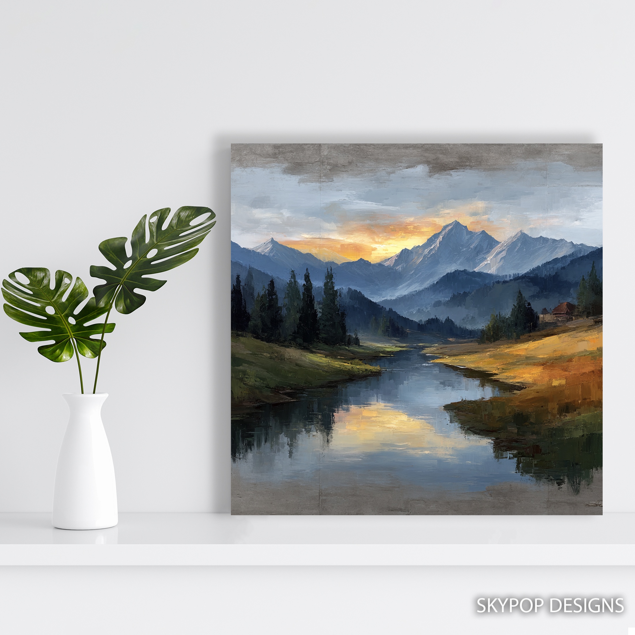 5.jpg Mountain Sunrise River Art
