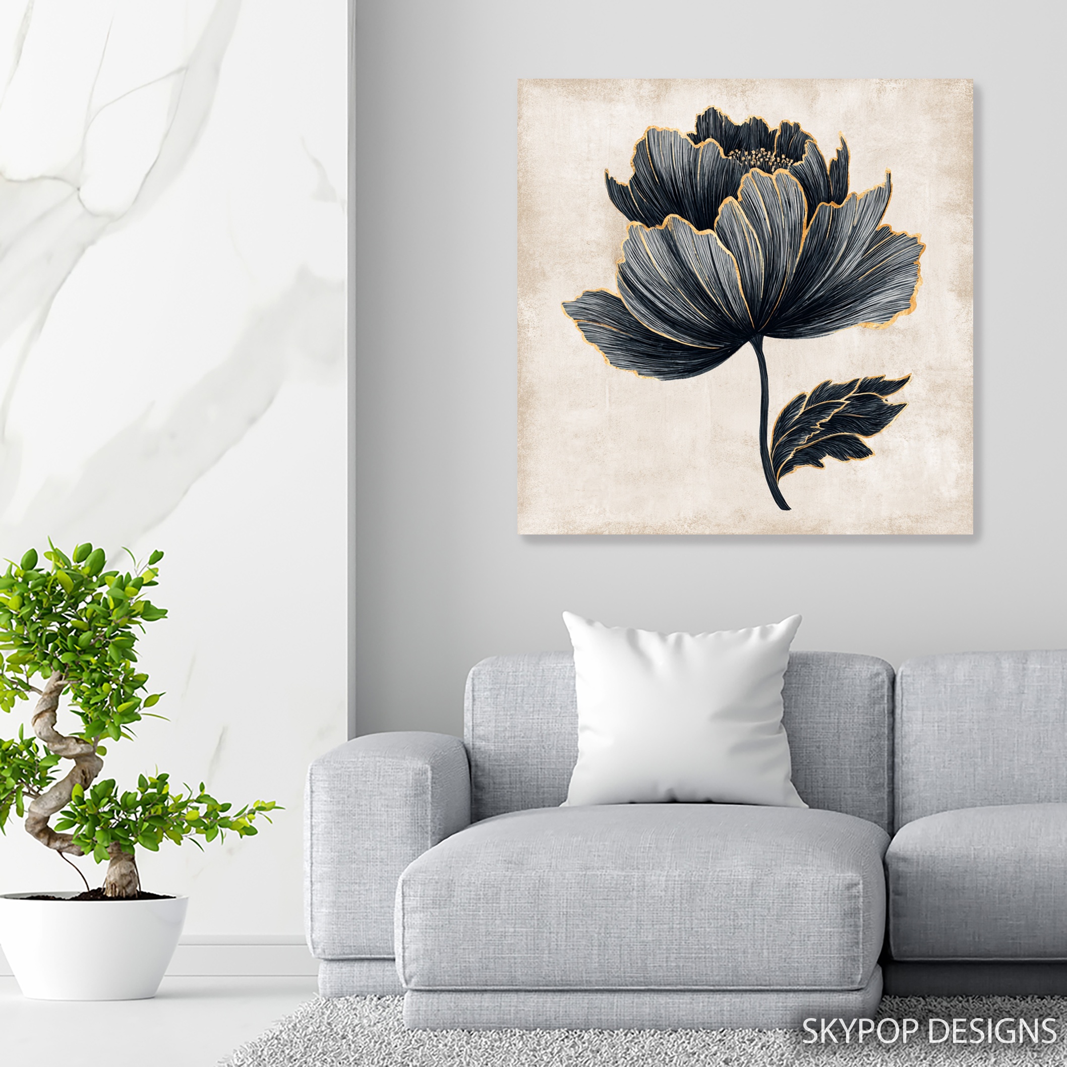 5.jpg Black Gold Peony Art