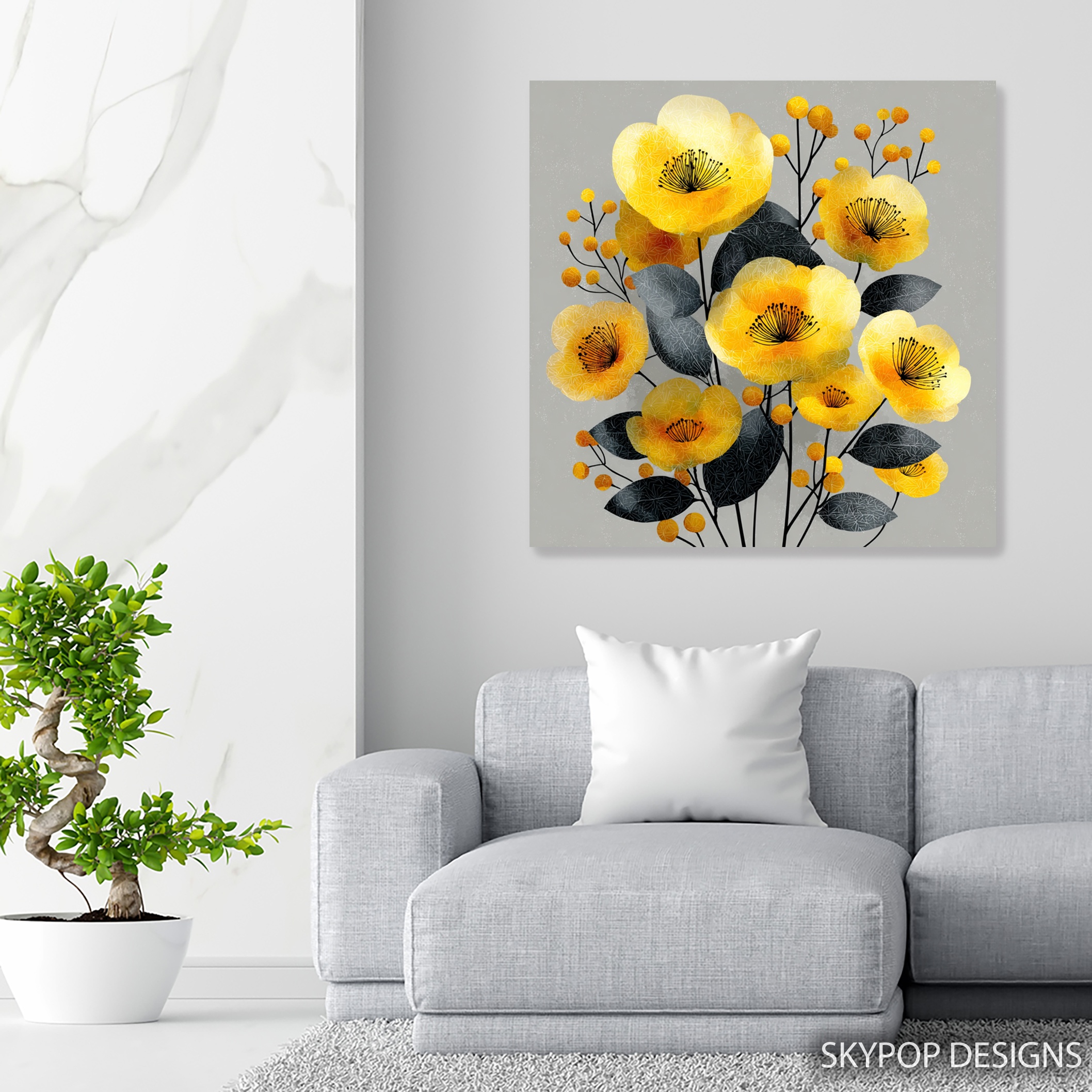 5.jpg Yellow Poppy Bouquet Art