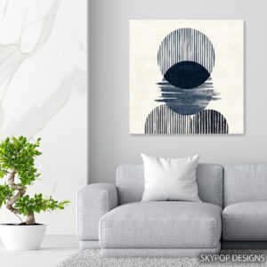Geometric Ocean Horizon Art