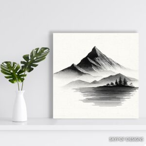 Mountain Reflection Art