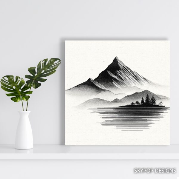 Mountain Reflection Art