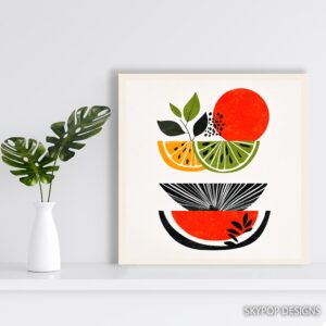 Citrus Abstract Bowl Art