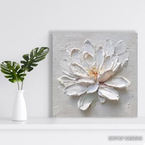 White Lotus Flower Art
