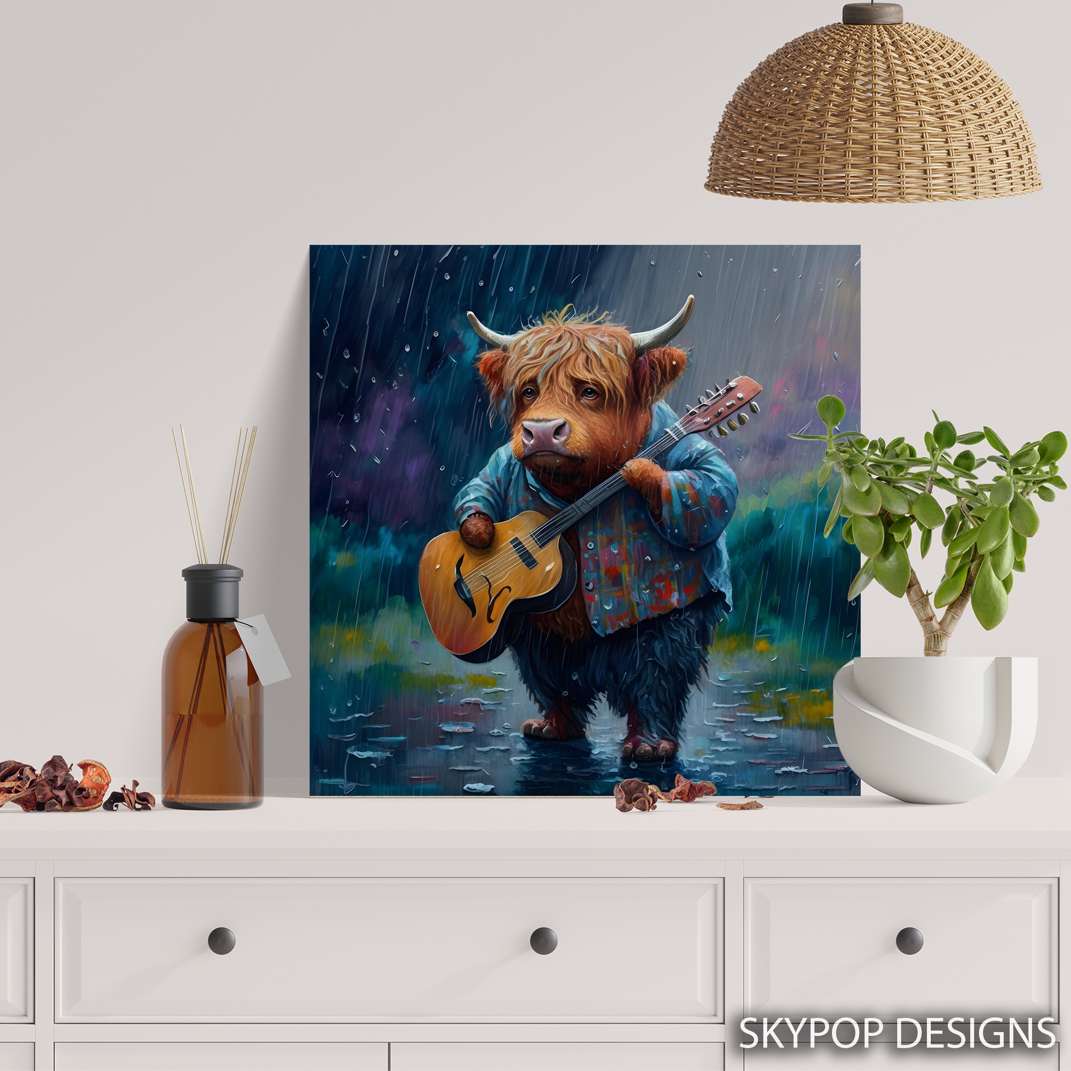 5.jpg Highland Cow Guitarist Art