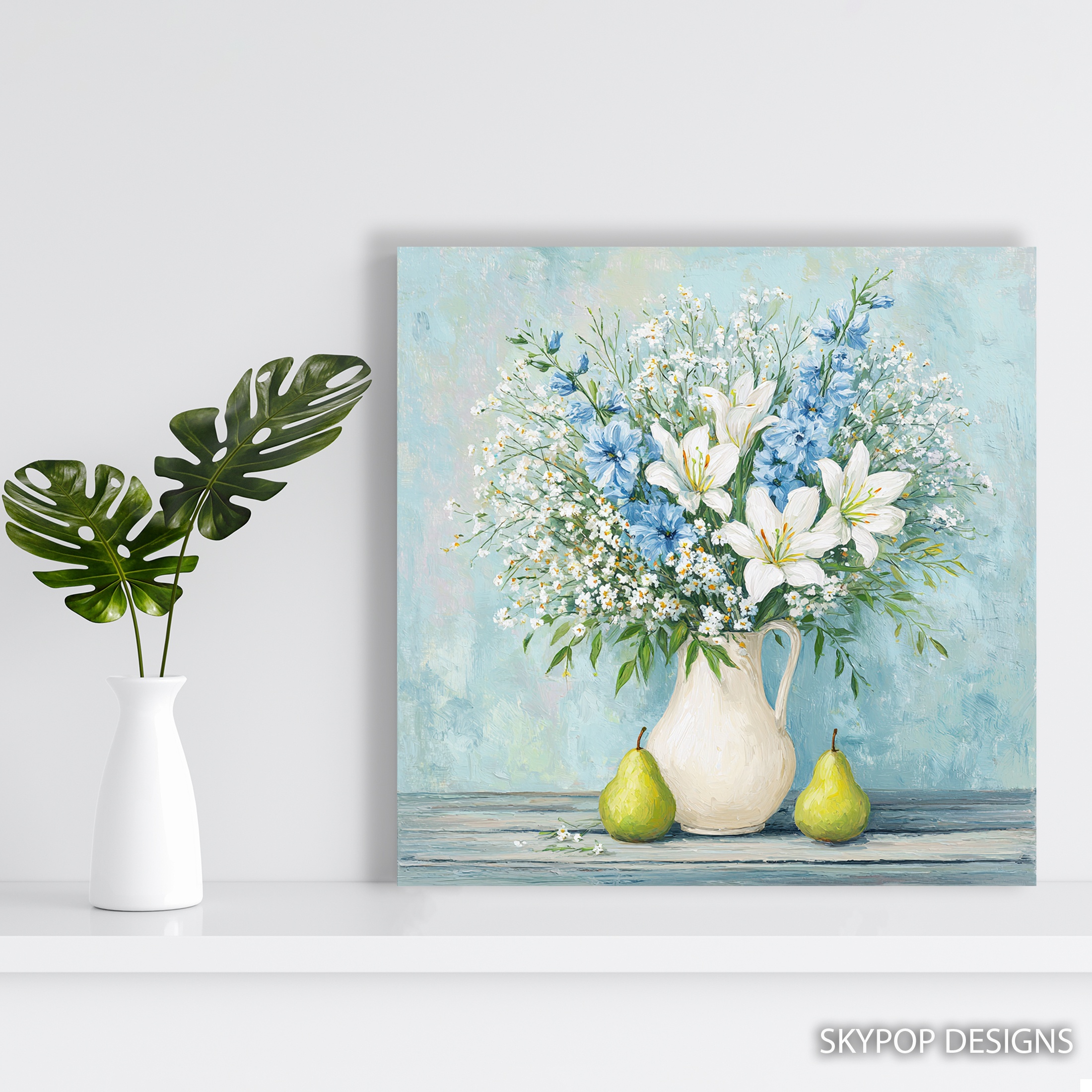 5.jpg Blue and White Floral Bouquet Art