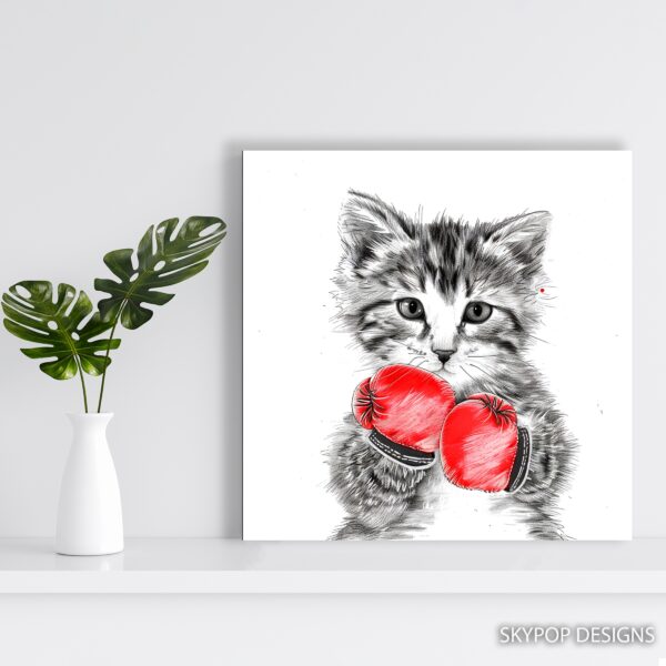 Boxing Kitten Art