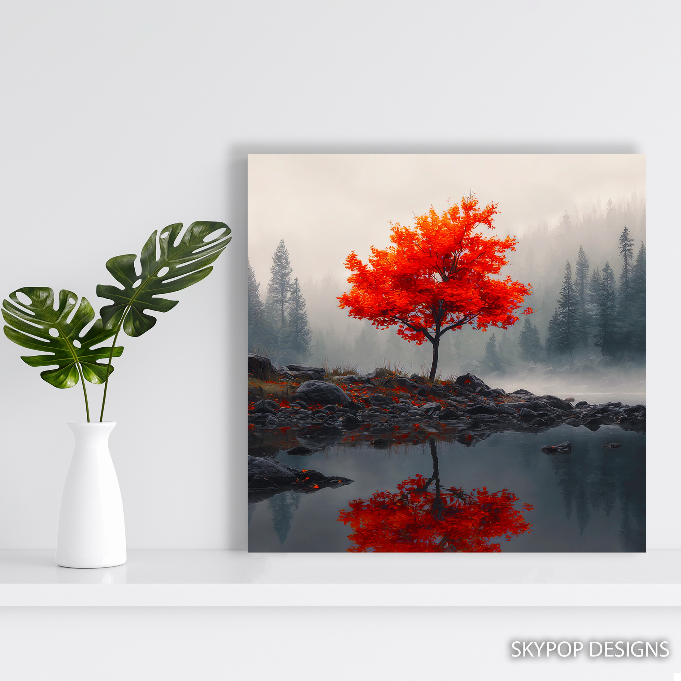 5.jpg Autumn Reflection Tree Art