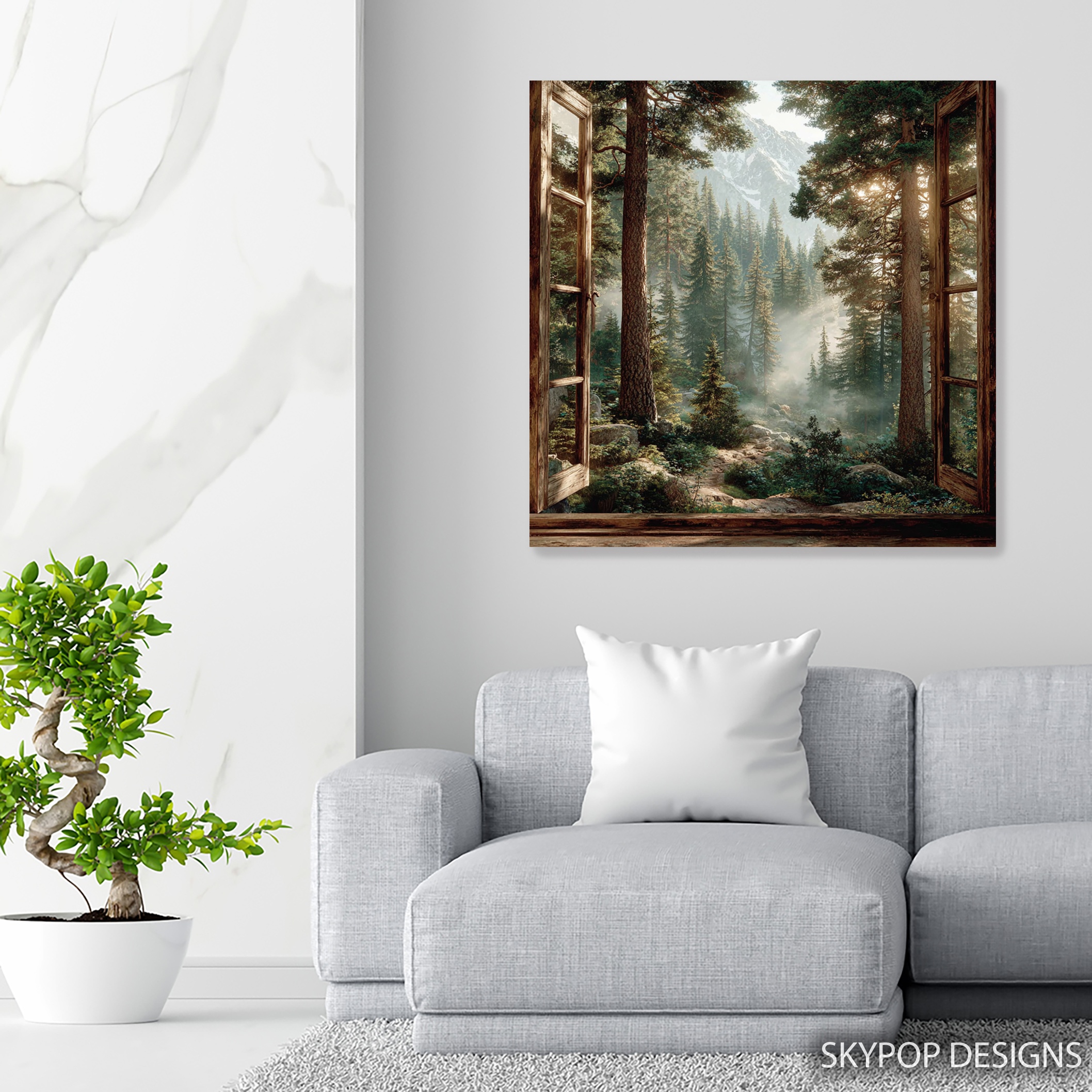 5.jpg Mountain Forest Window View Art