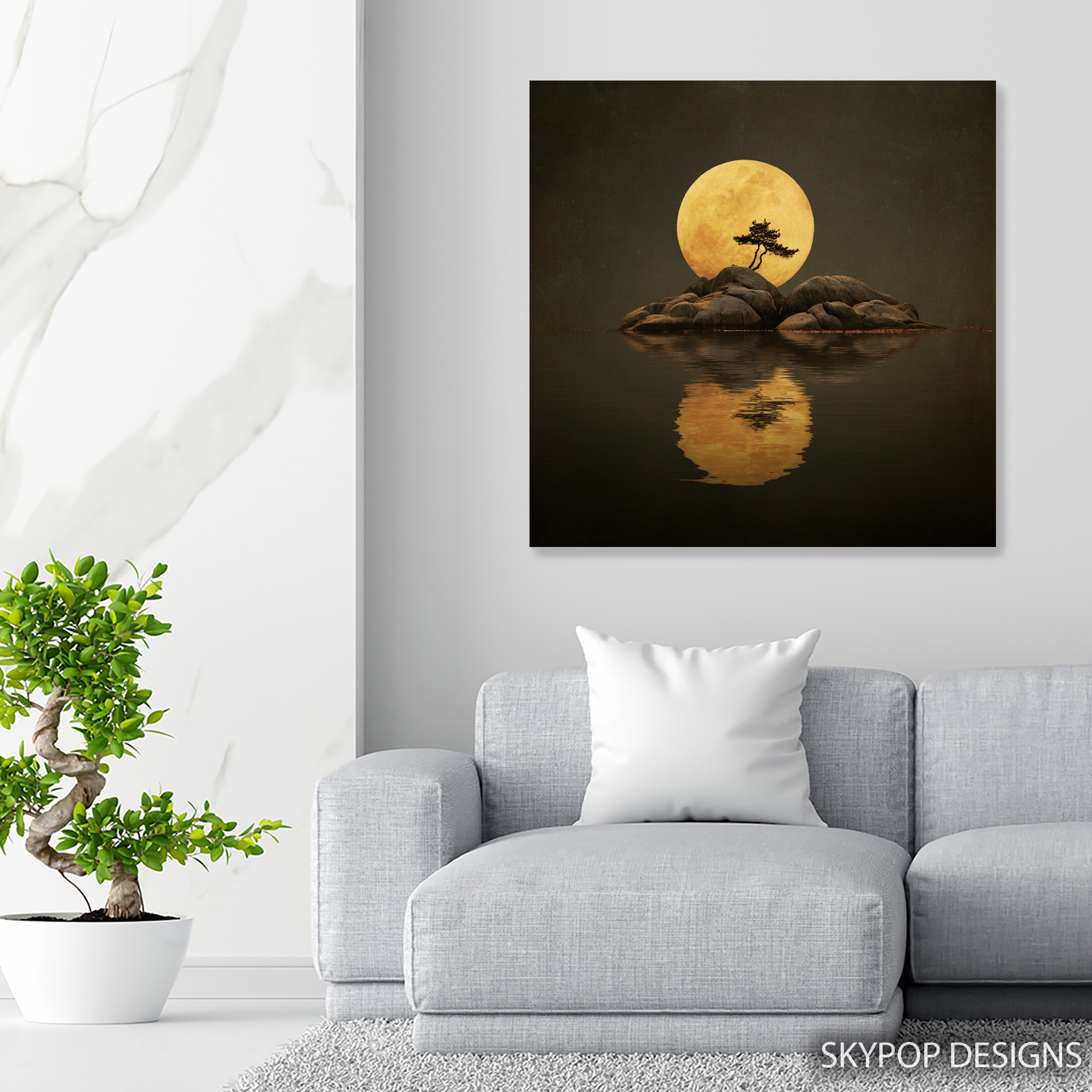 5.jpg Lone Tree Moon Reflection Art
