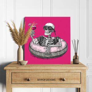 Skeleton Vacation Cocktail Art