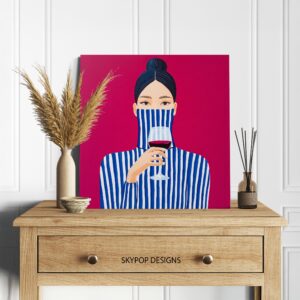 Stylish Wine Tasting Art