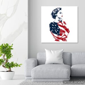 American Flag Pin-up Art