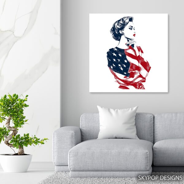 American Flag Pin-up Art