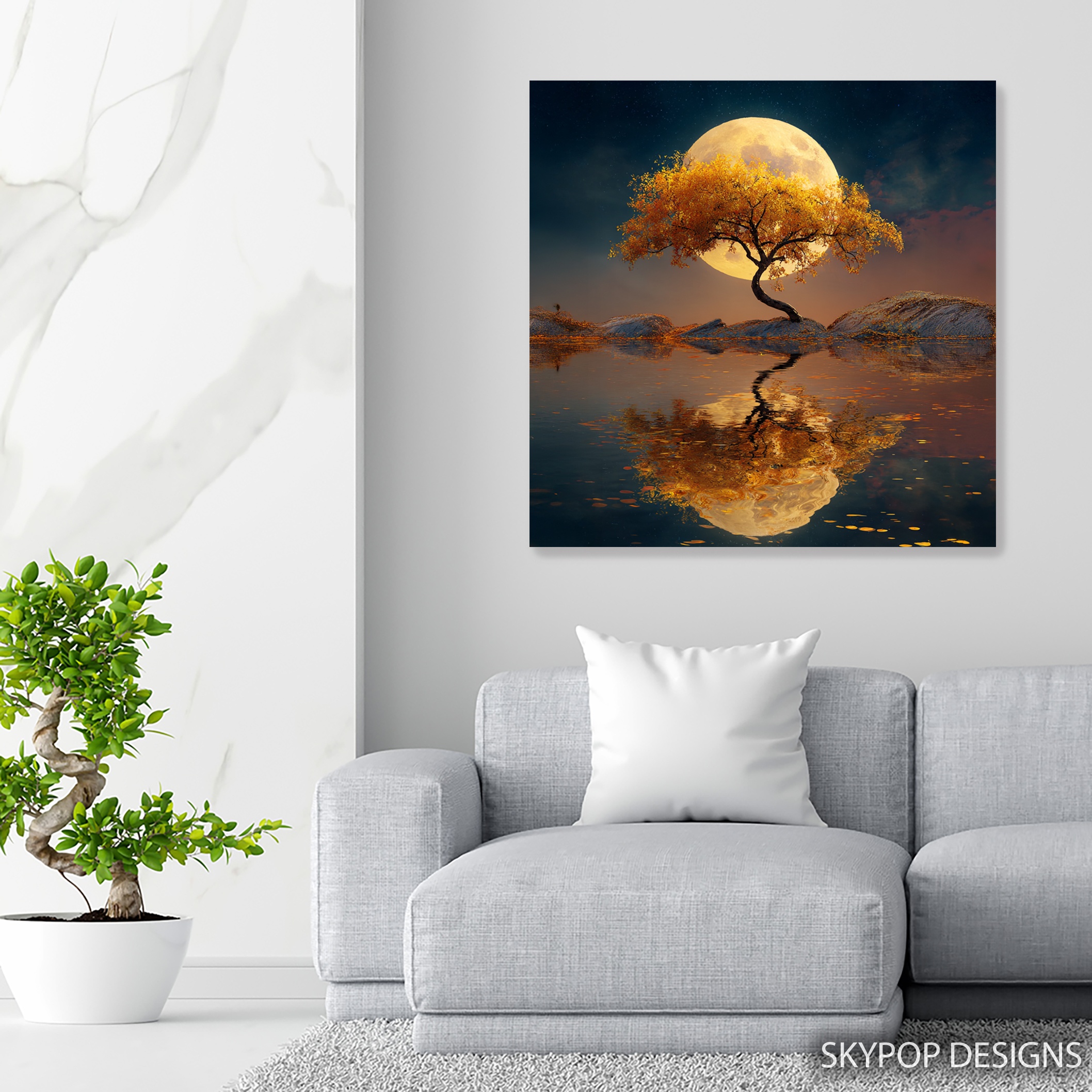 5.jpg Moonlit Tree Reflection Art