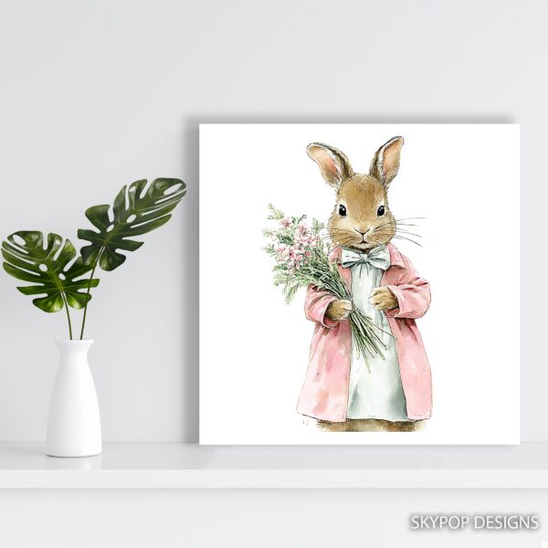 Bunny Flower Bouquet Art