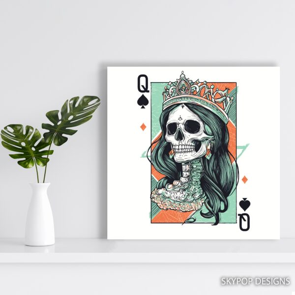 Queen of Spades Skull Art
