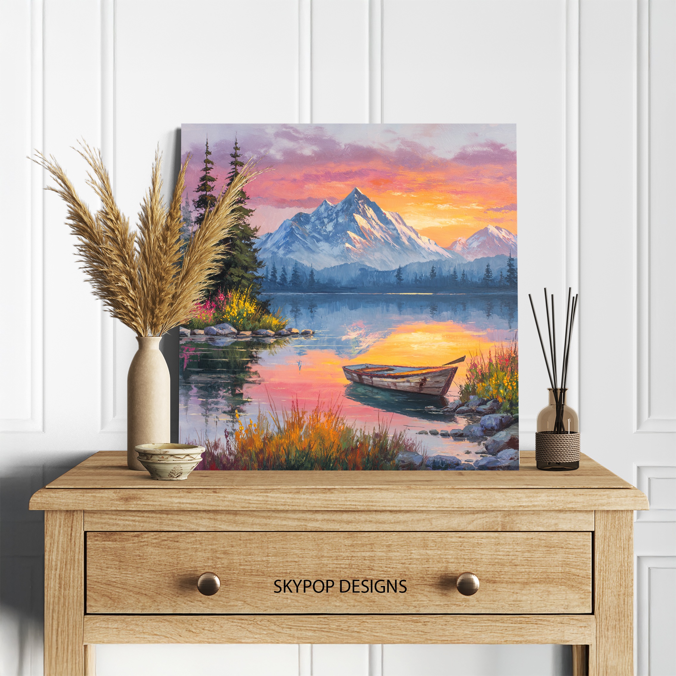 5.jpg Mountain Lake Sunset Art